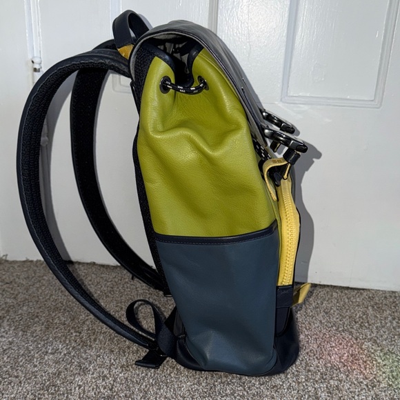 Coach Green and Blue Leather Backpack - Picture 7 of 7